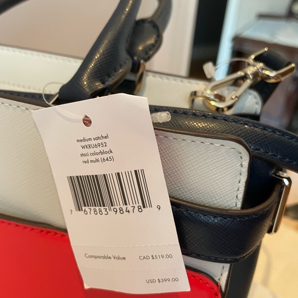 Kate Spade Medium Satchel Red Multi Crossbody Satchel - Picture 9 of 9